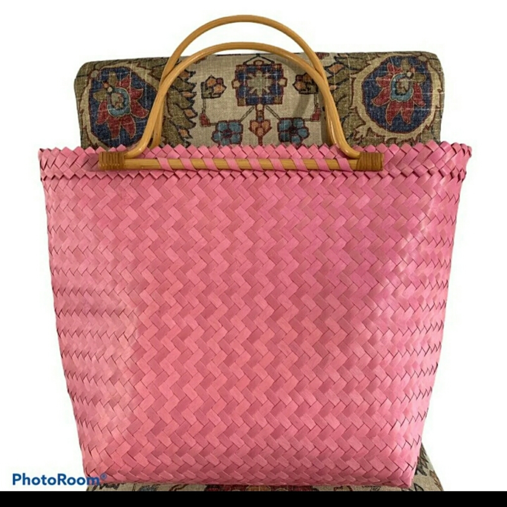 Cappelli Woven bamboo tote bag